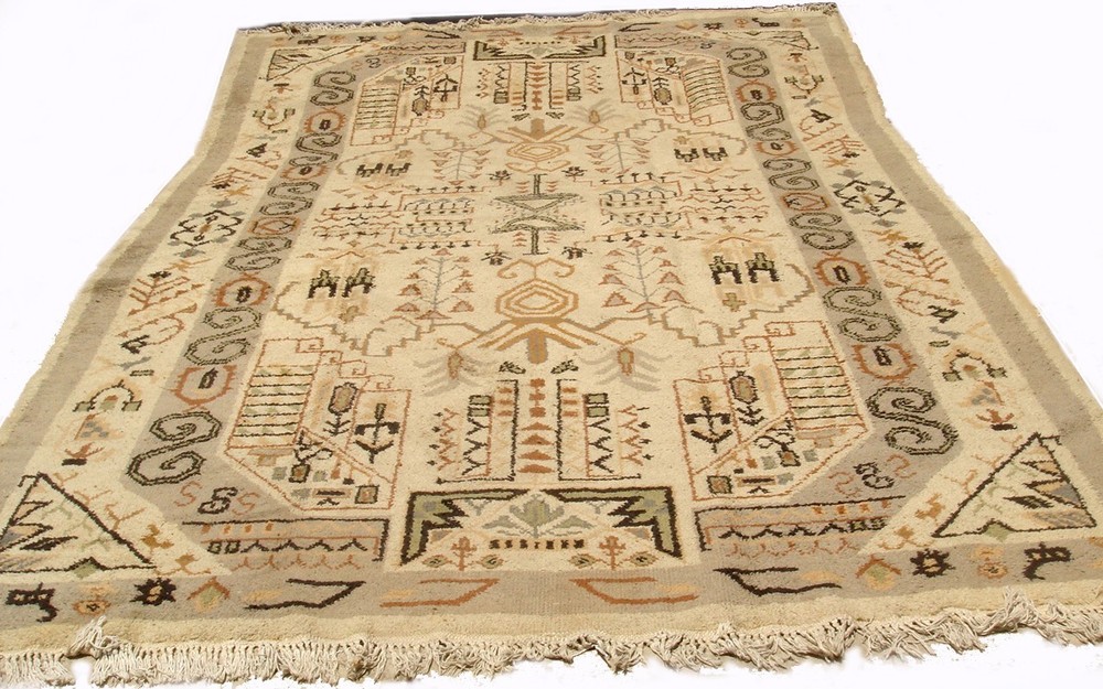 An Antique Village Tribal Moroccan Rug, 13' 4 X 9' 3 ft