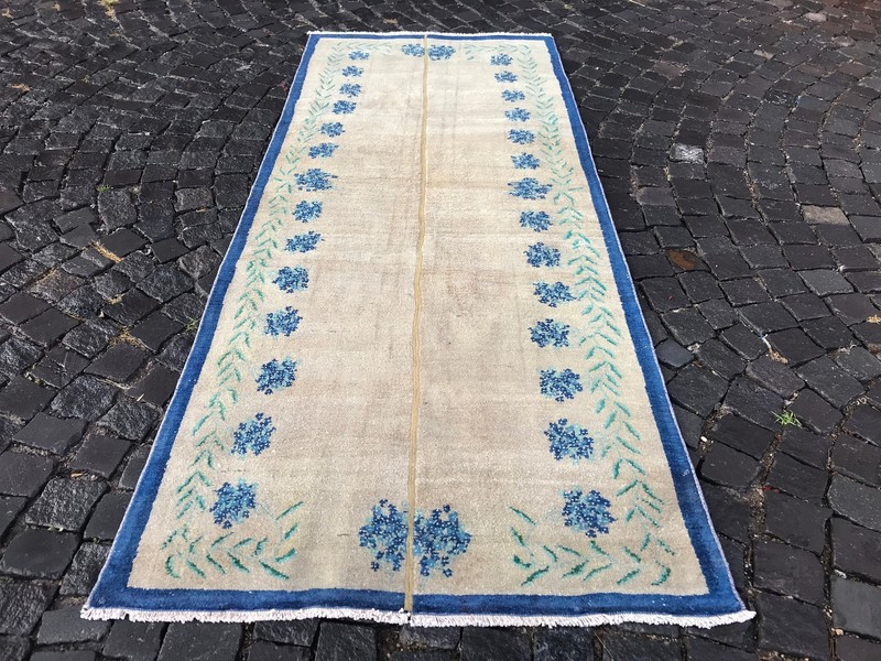 Turkish Antique rug Bohemian Area rug Oushak rug Vintage Rug Handmade Wool rug gallery