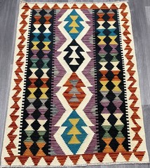 Vintage Kilim Traditional Hand Made Oriental Wool Kilim 4ftx3ft 122cmx86cm