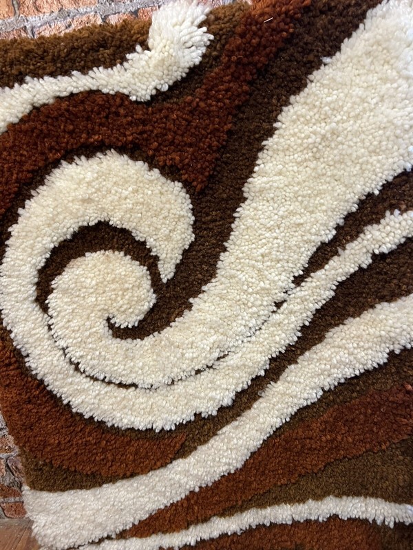 Vintage Framed Scandinavian Mid Century Danish Rya Rug Polish Rug Shaggy Rug gallery