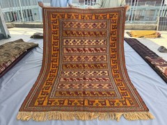 Fine Hand Woven Afghan Pictorial Kilim Rug 5×7 Vintage Turkish Style Tribal Rug