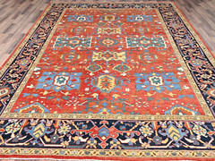 Exquisite Madder Root Red, All-over Motif Oushak Collection Rug 9′ x 11’6″
