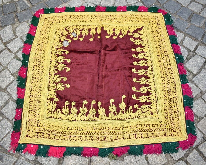 Velvet Table Cover 37'' x 39'' Turkoman Sofa Cover Table Cover Velvet Home Decor gallery