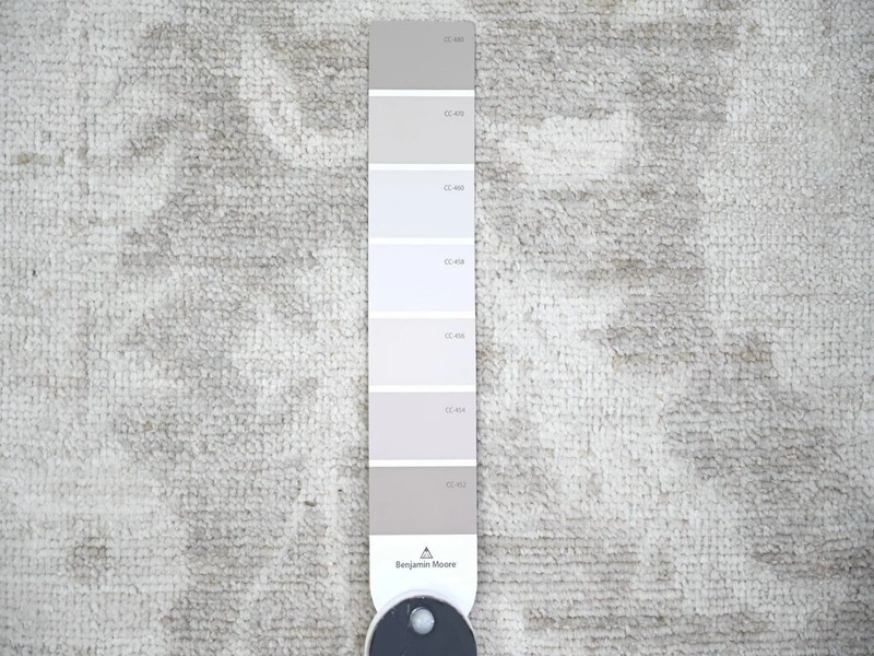 Rare 9'9"x14' Battleship Gray, Angora Pile White Wash Oushak with Faded Design gallery