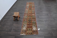 Vintage Turkish Runner Rug 2x10ft Wool Anatolian Handmade Hallway Oushak ORANGE