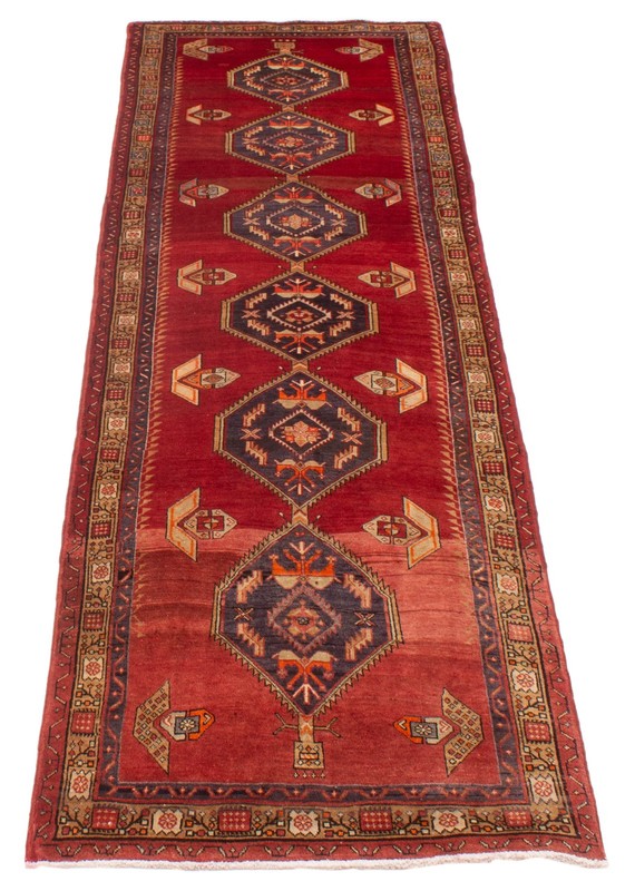 3'5" x 13'0" Vintage Hand-knotted Runner Rug Traditional Oriental Wool Carpet gallery