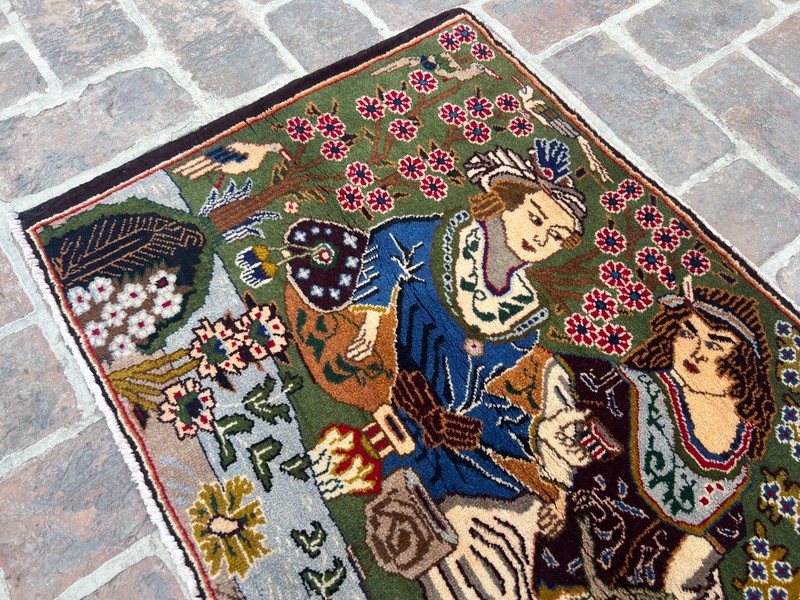 1.10x3.5 Afghan Handmade Pictorial Tribal Wool Rug Area Carpet Wall Hanging Art gallery
