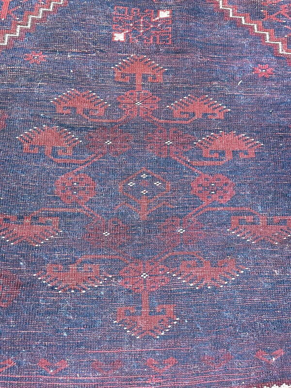 ANTIQUE COLLECTIBLE TRIBAL BERGAMA PRAYER TURKISH ORIENTAL RUG SIZE 3' 8" x4' 2" gallery