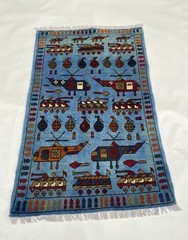 #359 War rug Afghan War Rug Wool Rug Beautifully Made Small War Rug 97x64cm