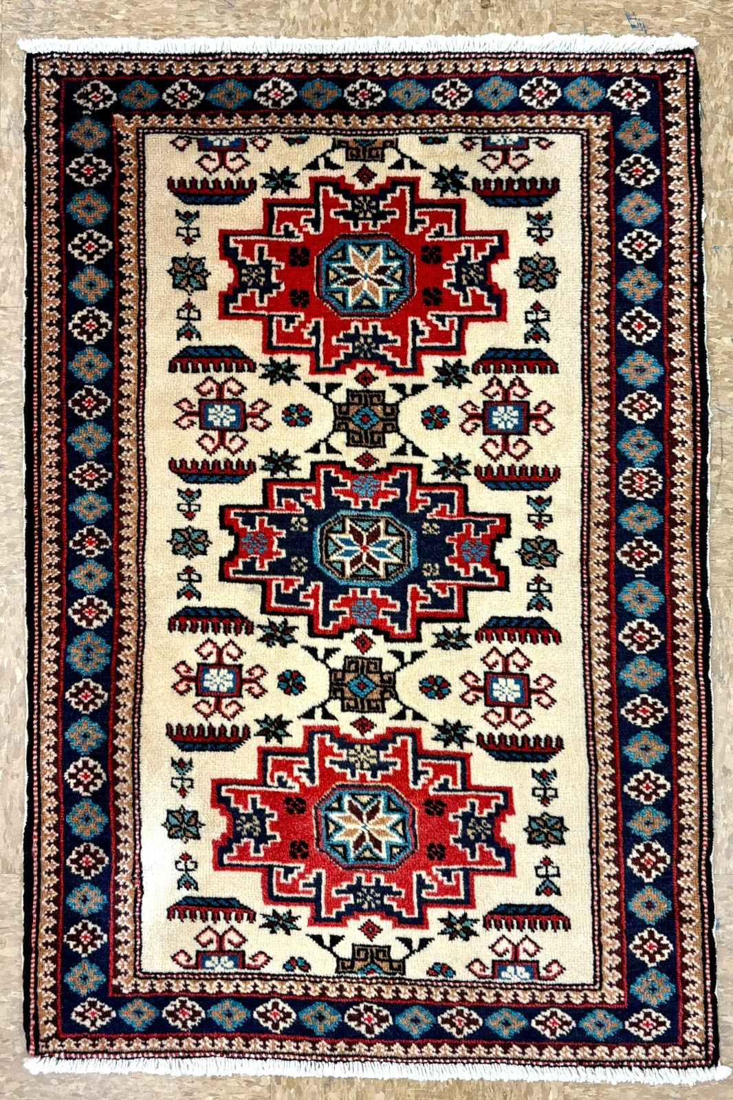 Vintage Ardebil Tribal Geometric Rug 2x4 Hand Knotted Wool Oriental Area Rug gallery