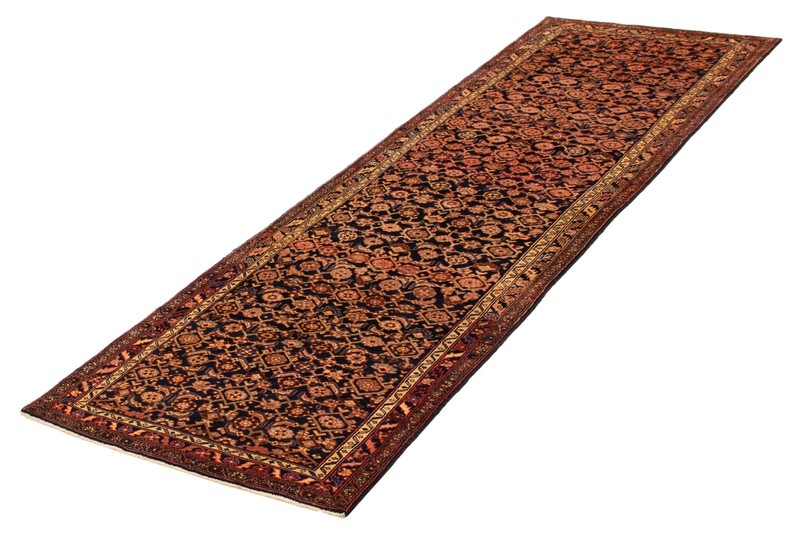 Vintage Hand-knotted Runner Rug 3'8" x 10'8" Traditional Oriental Wool Carpet gallery