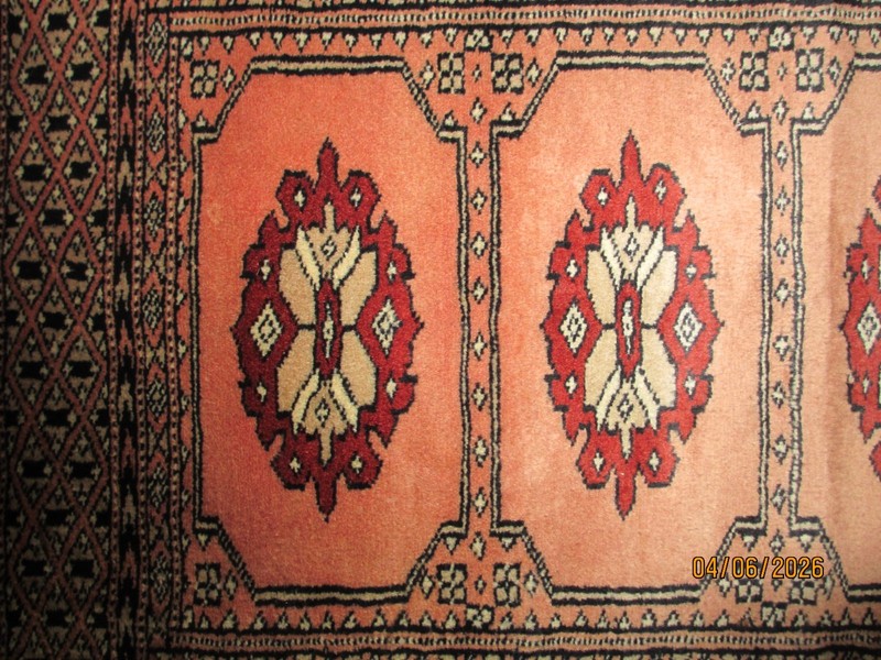 RARE HAND KNOTTED VINTAGE PAKISTANI BOUKHARA WOOL AREA RUG 36 X 19 gallery