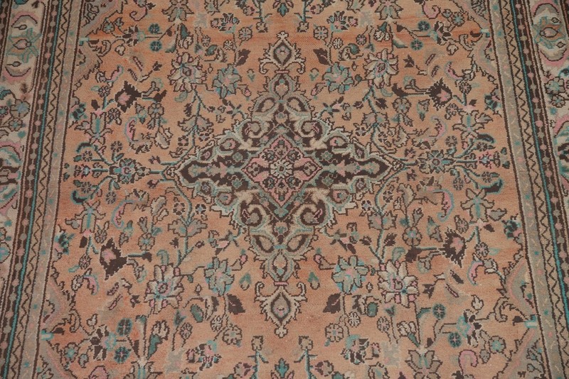 Vintage Wool Handmade Area Rug 7x10 Traditional Muted Rust Living Room Carpet gallery