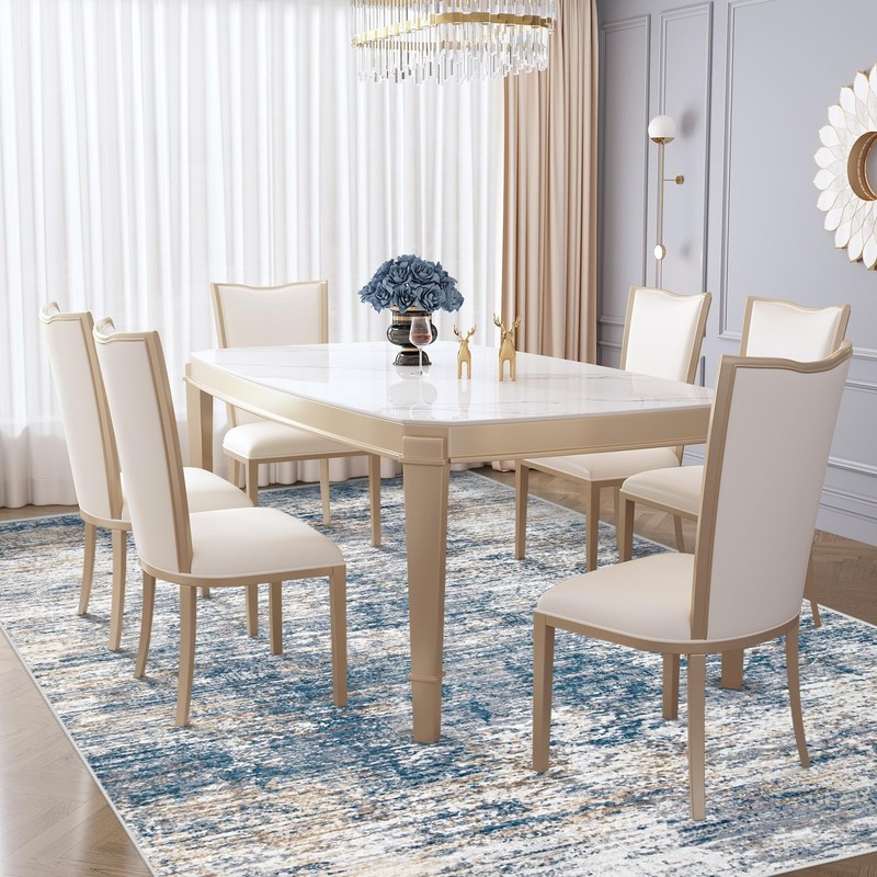 6x9 Area Rugs for Living Room, Washable Modern Abstract Large Area Rug Neutra... gallery