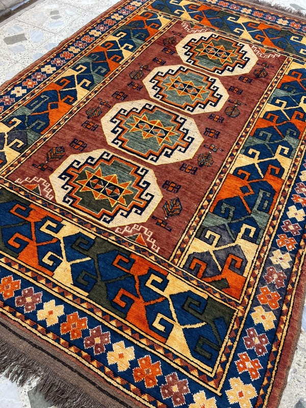 7.5 X 5 COLLECTORS' ITEM Antique Super Fine Quality Natural Vegetable Dye Kazak gallery