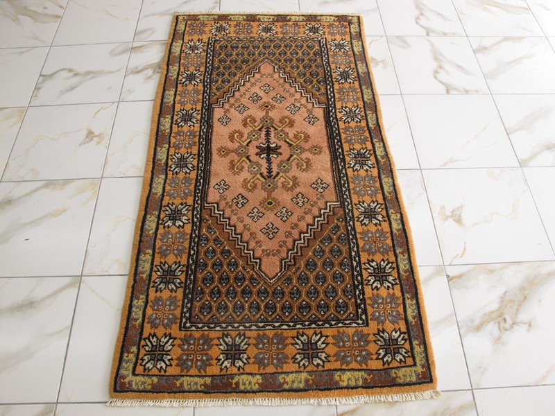 3.5x6.6 Oriental Rug,Hand Knotted Floral Rug,Wool Rug,Traditional Vintage Rug gallery