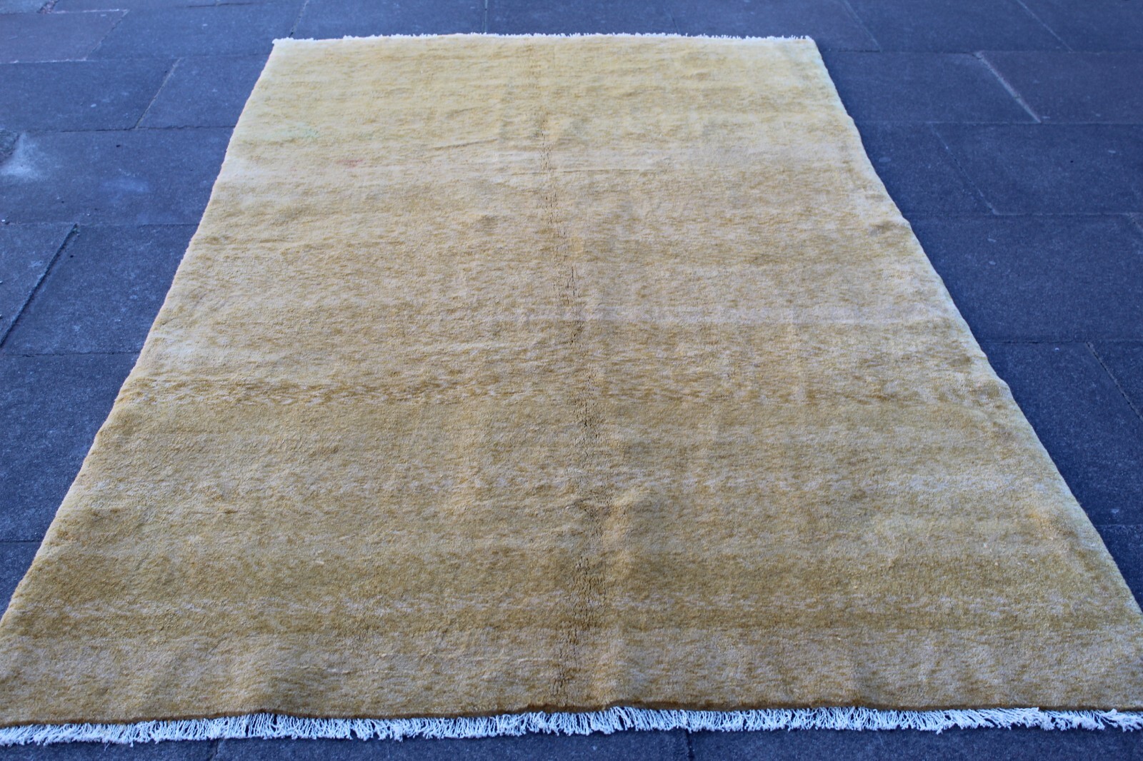 Vintage Traditional Hand Made Oriental Gabbe Wool Yellow Gold Beige 286x158cm gallery