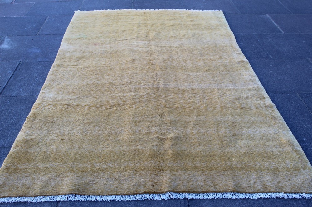 Vintage Traditional Hand Made Oriental Gabbe Wool Yellow Gold Beige 286x158cm