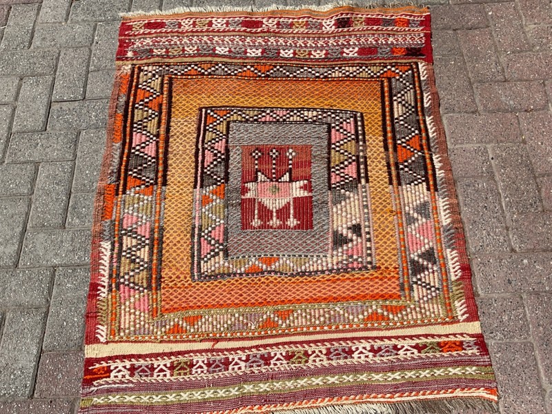 3x4 Handmade Turkish Kilim Rug Area – Handmade Area Small Rugs for Living Room gallery