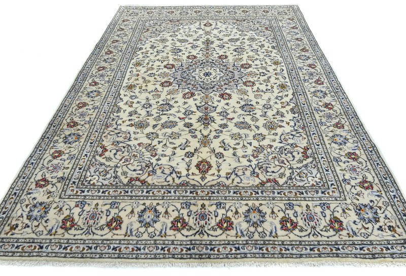 Handmade Vintage Cream Oriental Rug 6'5X9'4 ft Floral Classic Home Decor Carpet gallery