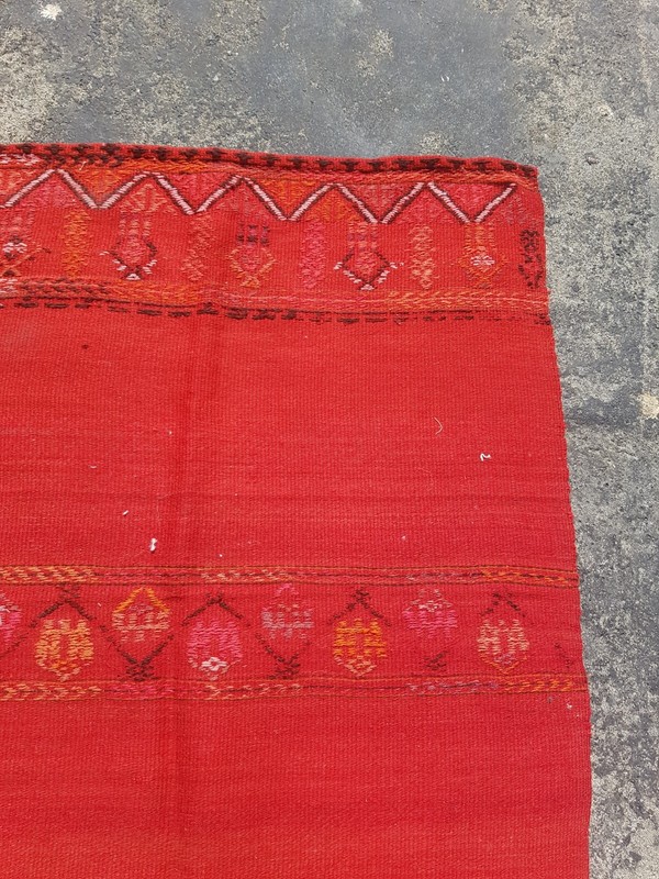 Vintage Handmade Traditional Beautiful Moroccan Kilim Floor Rug Carpet 195x67 cm gallery