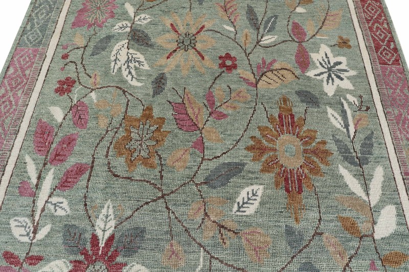 Elegant Teal Base Rug with Gold Accents Rug 8x10 ft gallery