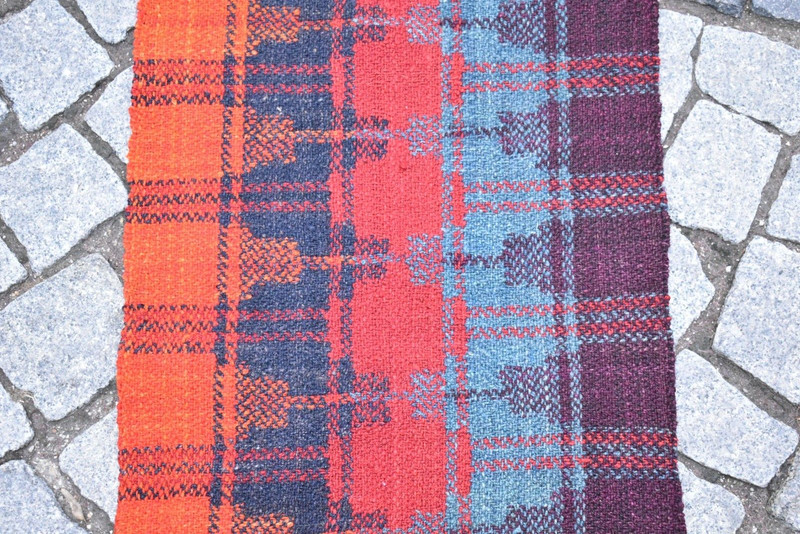 Vintage Kurdish Herki Runner Kilim 17'' x 68'' Anatolian Mini Hallway Kilim Rug gallery