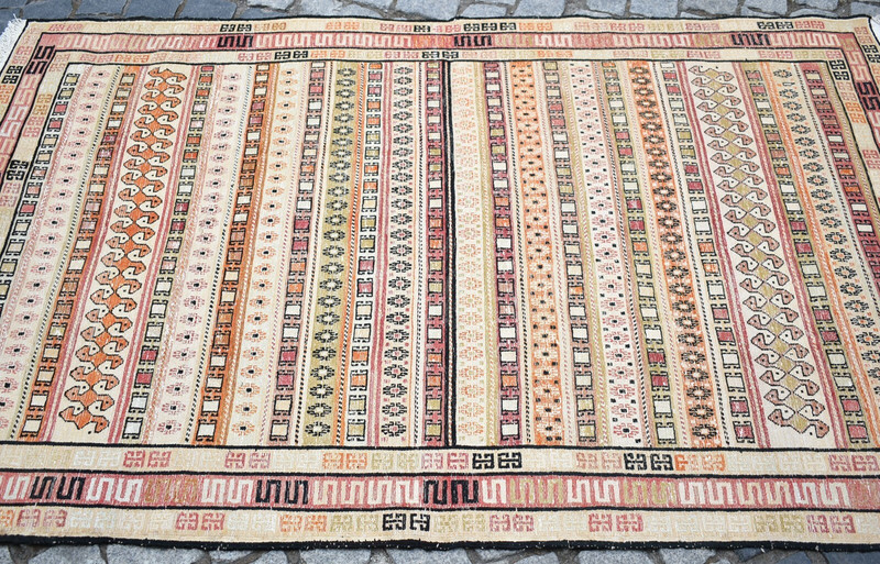 Rahrah Silk Kilim 4 x 6 ft Caucasian Silk Soumac Rug Fine Quality Area Silk Rug gallery