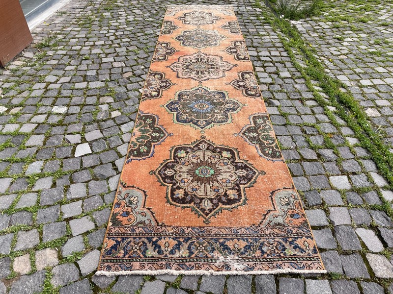 Handmade Wool Rug, Bohemian Runner Rug, Turkish Vintage Rug, 3,0 x 13, ft gallery