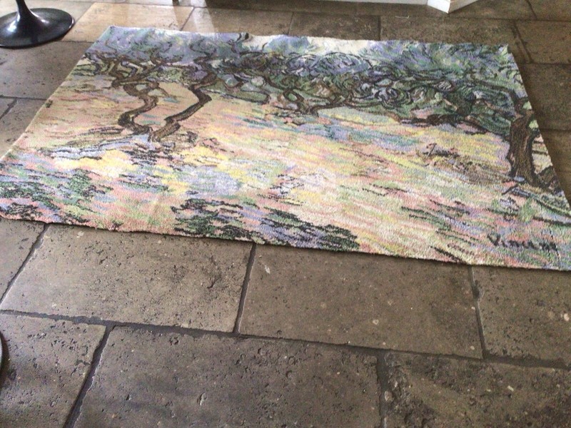Vintage Ege Art Line Vincent Van Gogh Olive Trees 1889 Area Rug gallery