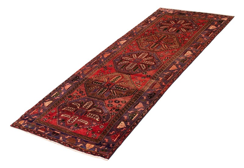 3'8" x 9'10" Vintage Hand-knotted Runner Rug Traditional Oriental Wool Carpet gallery