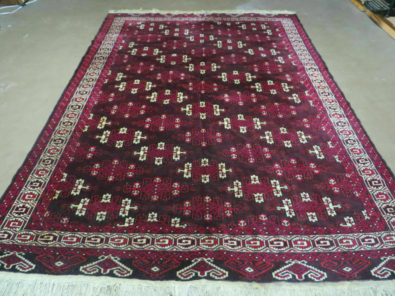 7' X 10' Antique Handmade Yamud Turkoman Wool Rug Excellent gallery