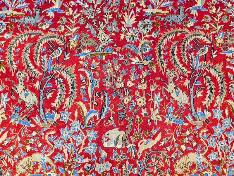 Wonderful Red Per'sian Rug 7x11, Kork Wool on Silk, 6La Very Fine 500 KPSI gallery
