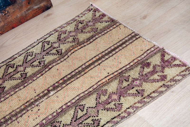 Anatolian Vintage Runner 1'6x3'9 ft Hand Knotted Green Brown Floral Wool Rug 2x6 gallery