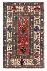 5×6.6 Ft Antique Caucasian Kazak Rug, Circa 1870