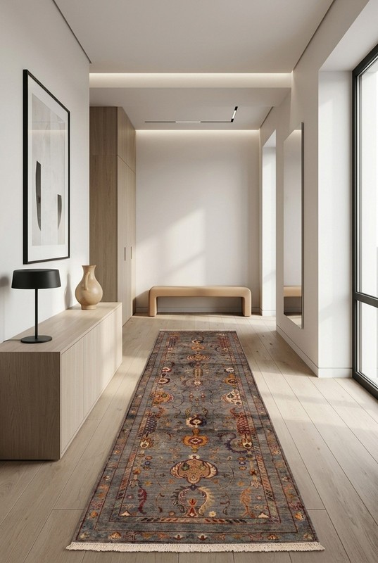 2'8" x 10'2" Vintage Hand-knotted Runner Rug Traditional Oriental Wool Carpet gallery