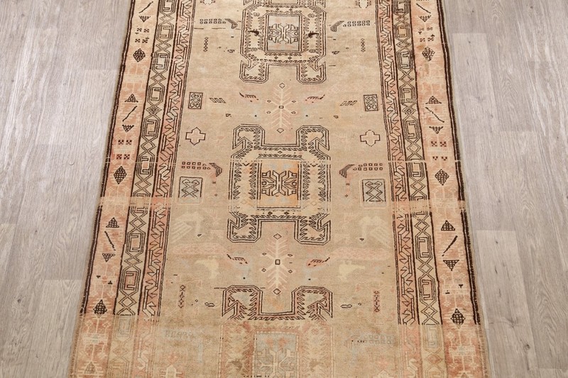 Muted Distressed Vintage 5x10 Geometric Tribal Area Rug Handmade Carpet gallery