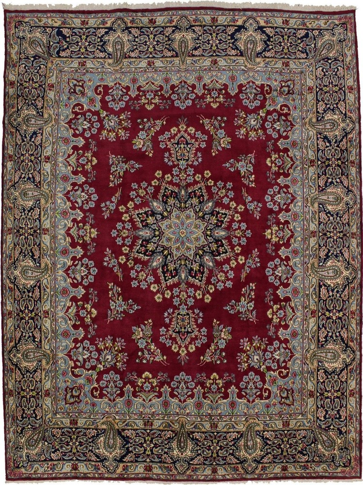 One-of-a-Kind Vintage Handmade Oriental Rug Classic Floral Style Carpet 10X13 ft