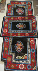 Vintage 3 Piece TIBETAN HORSE SADDLE RUG