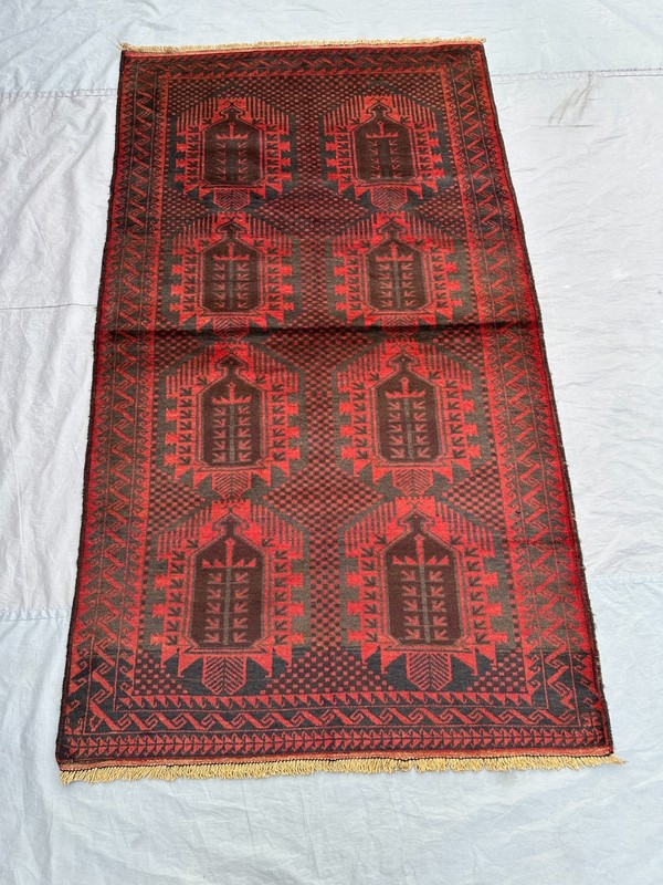 3'7x6'4 ft Afghan Hand Knotted Baluchi Rug Tribal Wool Oriental Vintage Carpet gallery
