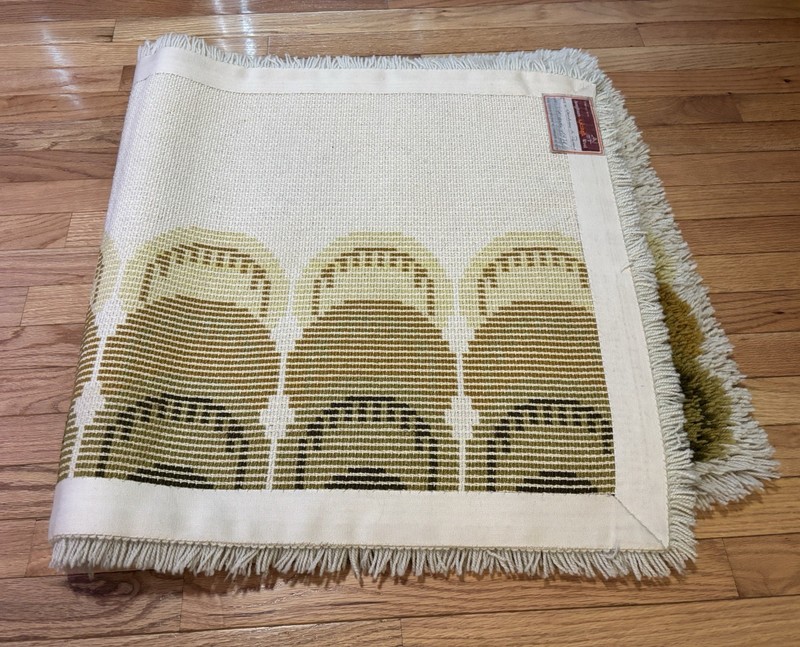 Vintage 1970’s Danish Scandinavian Wool Rya Shag Rug 55”x27” gallery