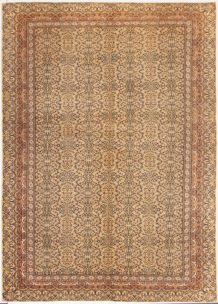 Traditional Vintage Hand-Knotted Oriental Carpet 6'7" x 9'5" Wool Area Rug