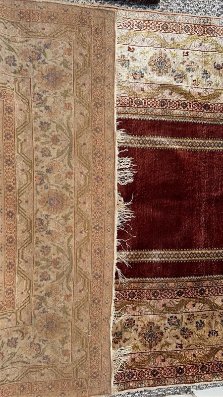 Vintage Turkish 1930 Silk Turkish Prayer Rug gallery