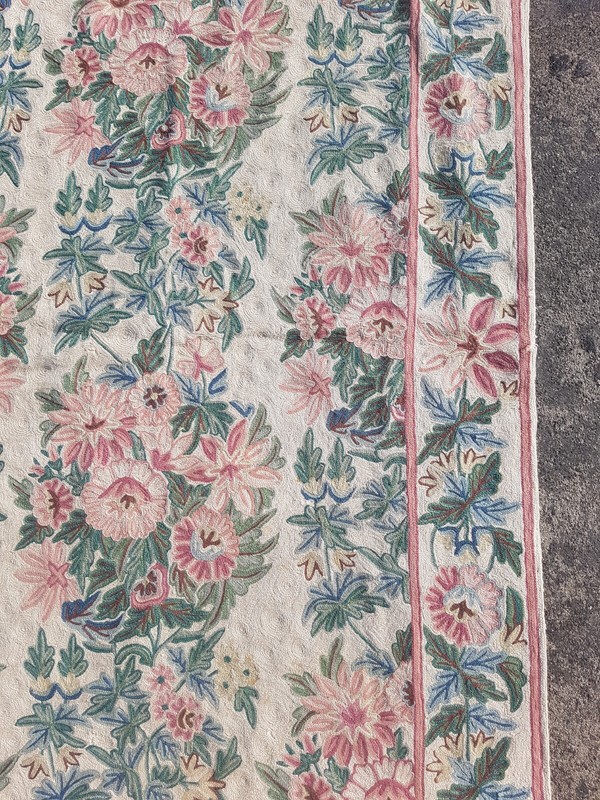 Vintage Hand Woven Traditional Kashmiri Floral Multicolor Kilim Rug 158x103 cm gallery