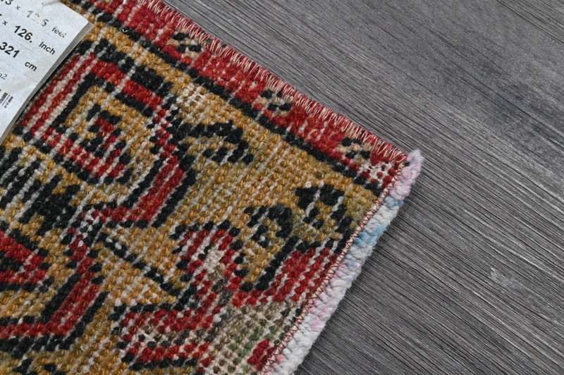 Vintage Turkish Runner Rug 2x10ft ORANGE Handmade Anatolian Oushak Hallway Wool gallery