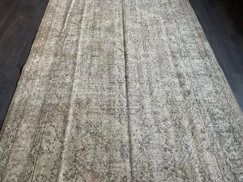 Handmade Vintage Turkish Area Rug – 6x9 Handwoven Wool Cotton, Organic & Natural gallery
