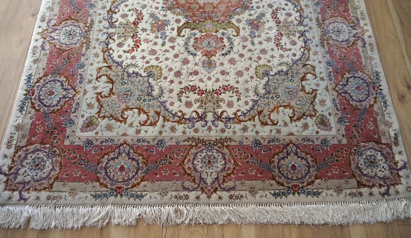 HANDMADE TABRIIZ WOOL&SILK ,500 KPSI 4'11"x6'9" gallery
