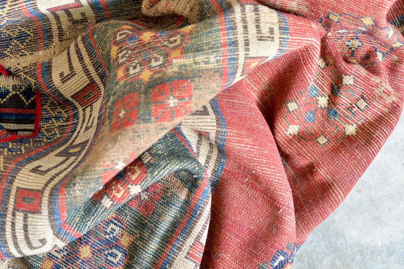 HIGHLY IMPORTANT ANTIQUE INSCRIBED DATED 1855 ARMENIAN TALISH CAUCASIAN RUG gallery