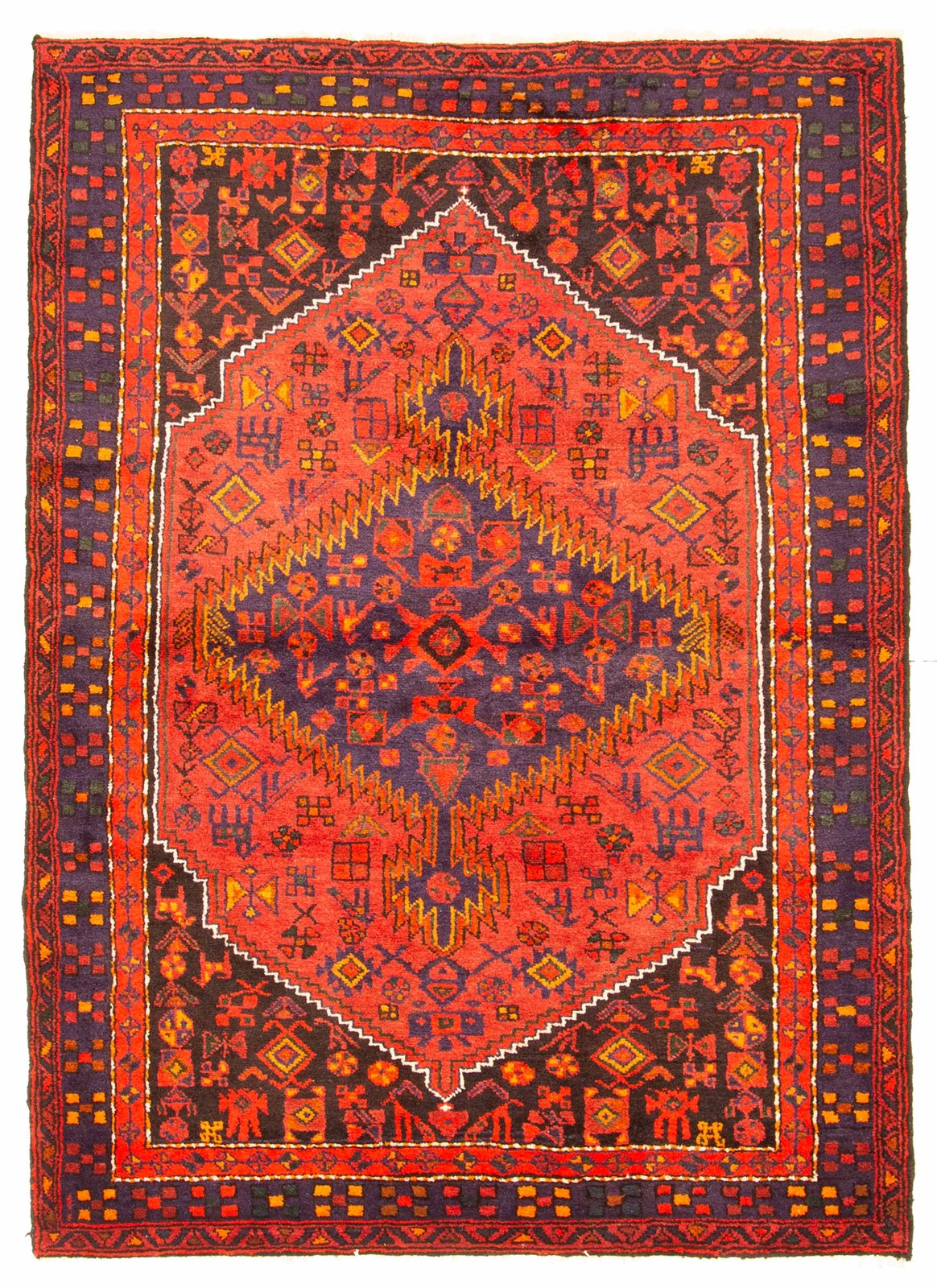 Vintage Traditional Hand-Knotted Area Rug 4'10" x 6'8" Oriental Wool Carpet gallery