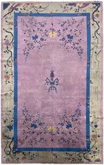 10×16 Antique Art Deco Chinese Rug Walter Nichols Tree of Life Purple C.1920